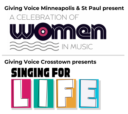 graphic for concert announcements for our dementia defying choruses for people living with Alzheimer's